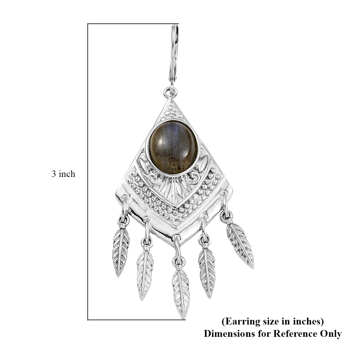EverTrue Malagasy Labradorite 9.65 ctw Earrings in Stainless Steel image number 5
