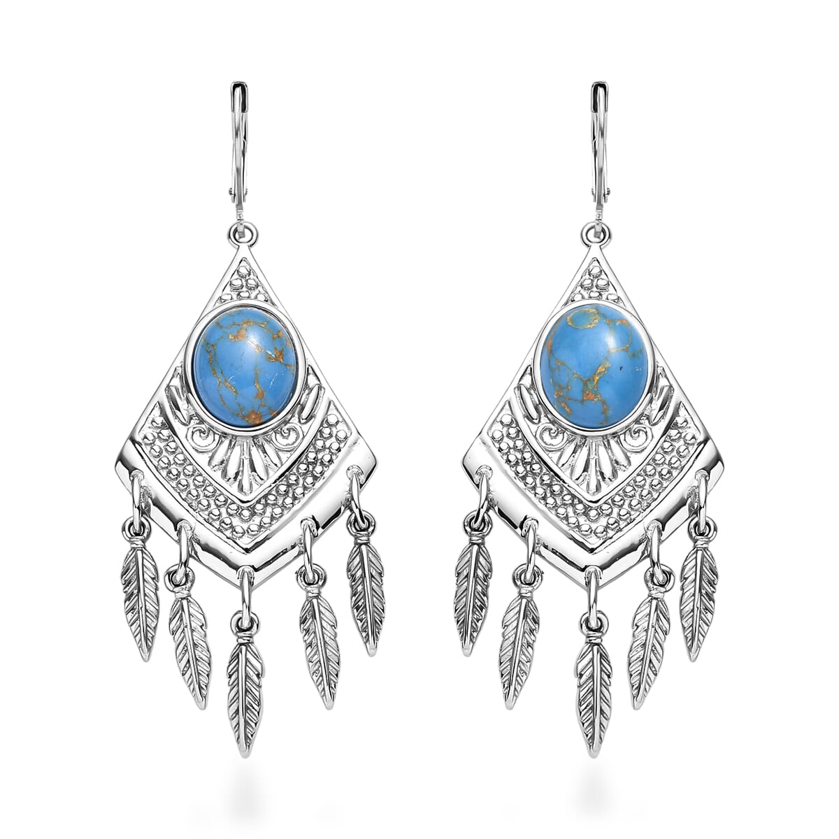 EverTrue Mojave Blue Turquoise 8.30 ctw Earrings in Stainless Steel  image number 0