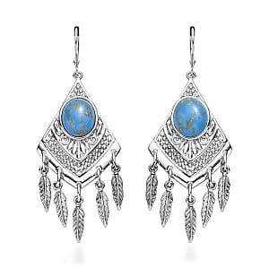 EverTrue Mojave Blue Turquoise 8.30 ctw Earrings in Stainless Steel 