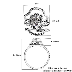 D'Joy Bali Legacy Moissanite Pebble Texture Ring in Sterling Silver 2.90 ctw (Size 6.0)