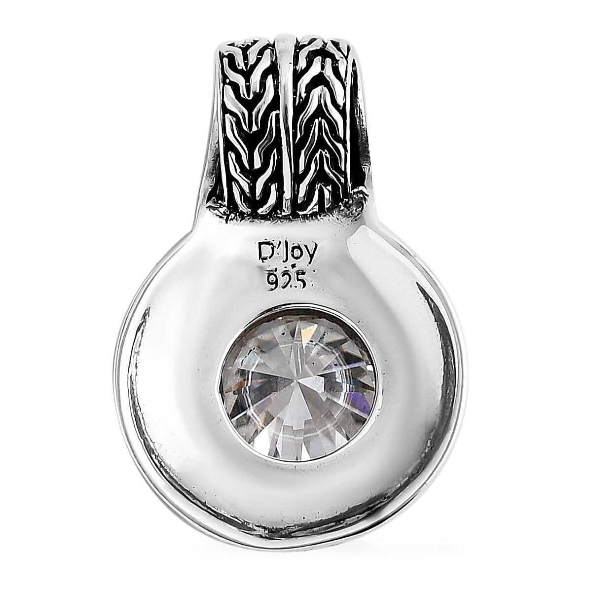 D'Joy Bali Legacy Moissanite Tulang Naga Texture Pendant without Chain in Sterling Silver 3.50 ctw image number 4