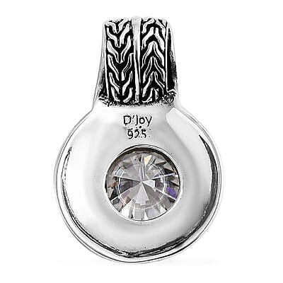 D'Joy Bali Legacy Moissanite Tulang Naga Texture Pendant without Chain in Sterling Silver 3.50 ctw