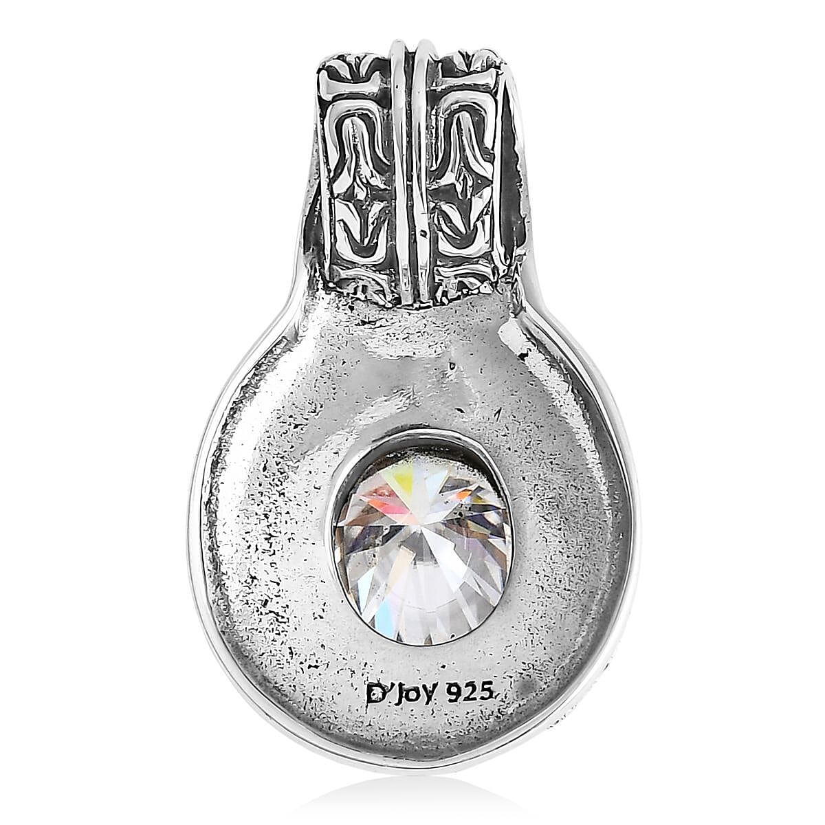 D'Joy Bali Legacy Moissanite Borobudur Texture Pendant without Chain in Sterling Silver 2.85 ctw image number 4