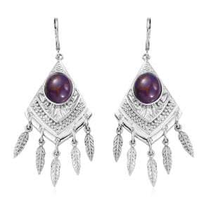 EverTrue Mojave Purple Turquoise 8.15 ctw Earrings in Stainless Steel