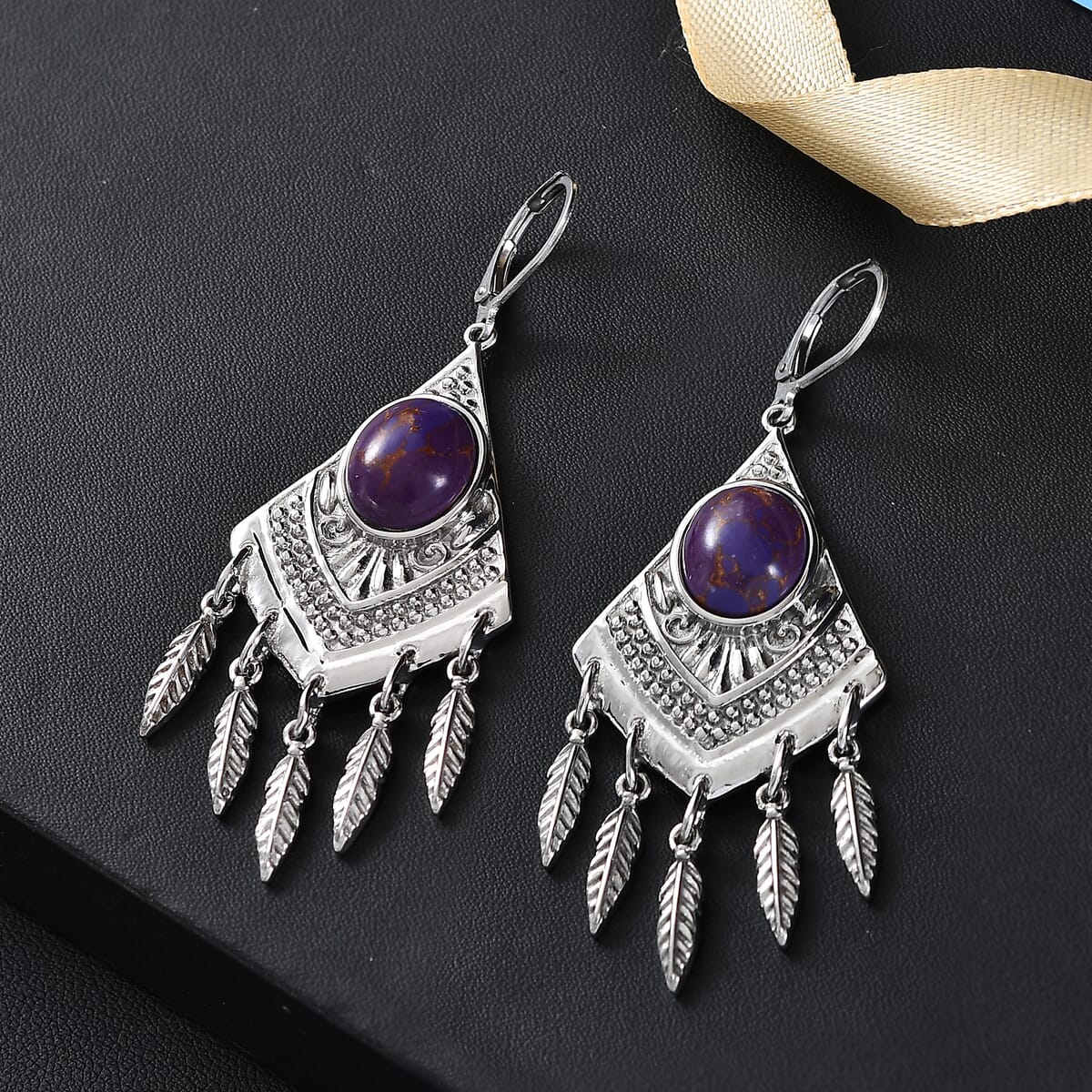 EverTrue Mojave Purple Turquoise 8.15 ctw Earrings in Stainless Steel image number 1