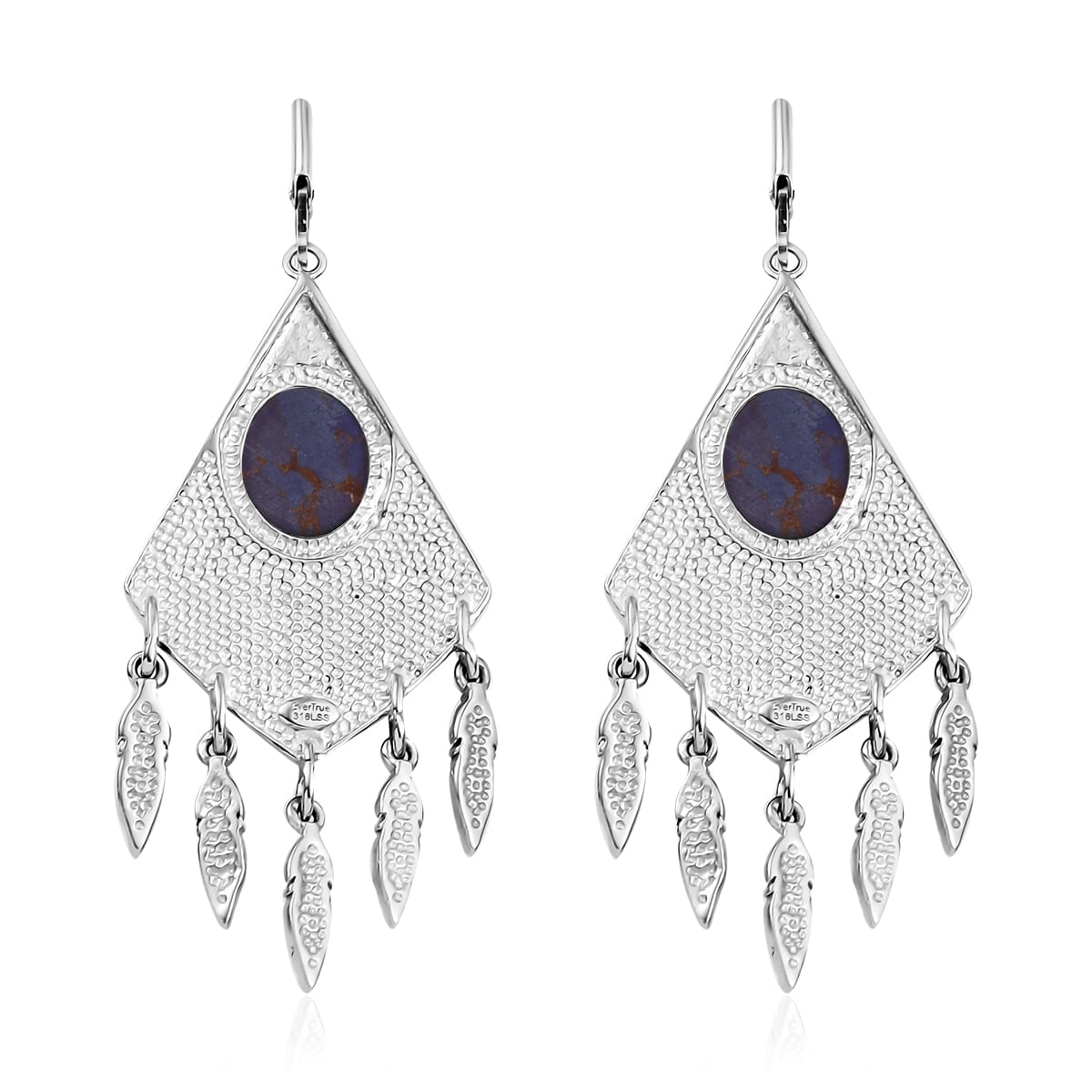 EverTrue Mojave Purple Turquoise 8.15 ctw Earrings in Stainless Steel image number 4