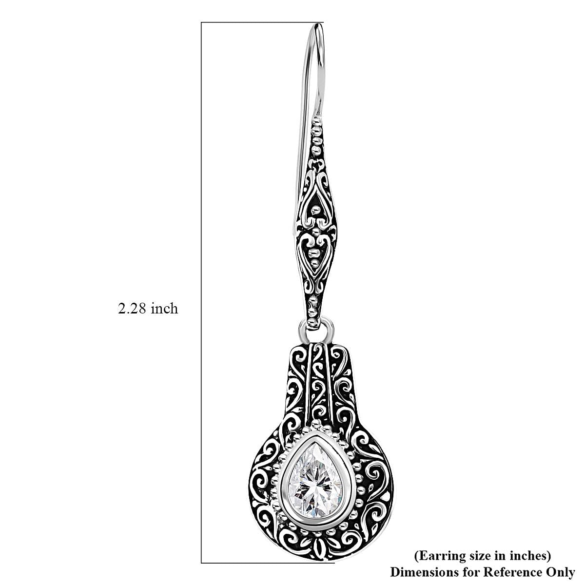 D'Joy Bali Legacy Moissanite Earrings in Sterling Silver 2.25 ctw (Filigree Texture)