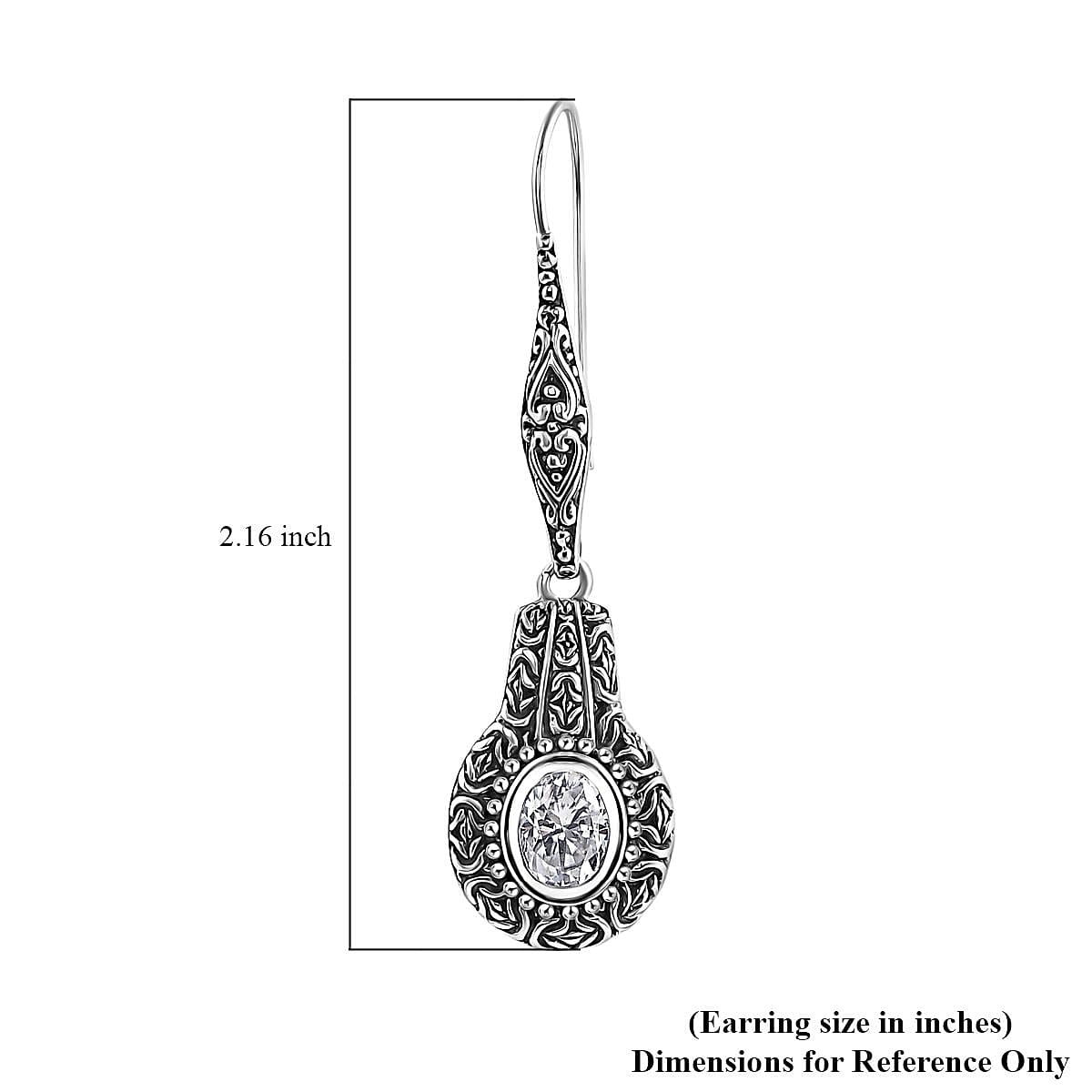 D'Joy Bali Legacy Moissanite Earrings in Sterling Silver 2.65 ctw (Borobudur Texture) image number 2