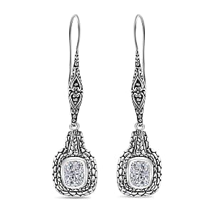D'Joy Bali Legacy Moissanite Earrings in Sterling Silver 2.75 ctw (Pebble Texture)