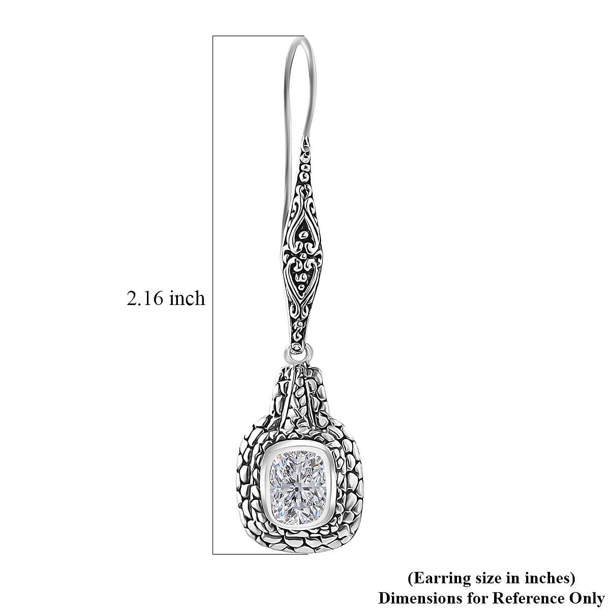 D'Joy Bali Legacy Moissanite Earrings in Sterling Silver 2.75 ctw (Pebble Texture) image number 4
