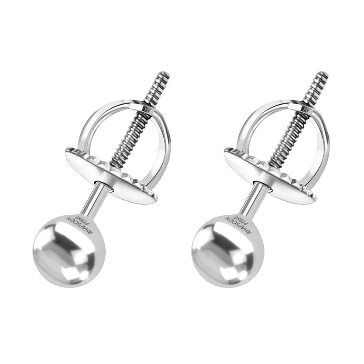 Rhapsody Stud Earrings in 950 Platinum 3.55 Grams image number 4