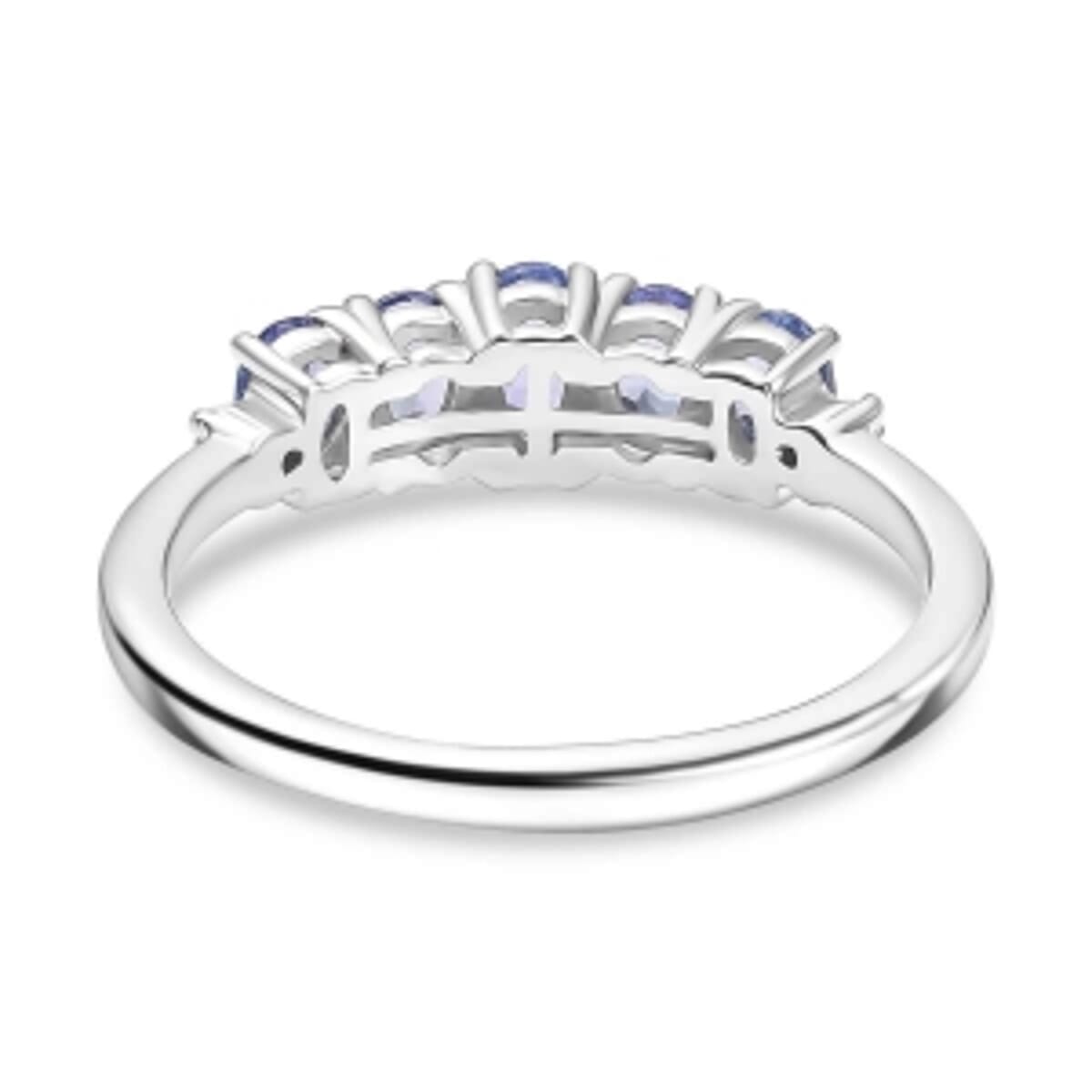 Tanzanite and Diamond 0.91 ctw Ring in Platinum Over Sterling Silver (Size 10) image number 5