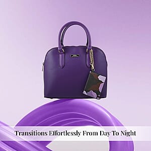 Trina Turk Purple Faux Leather Dome Crossbody Bag