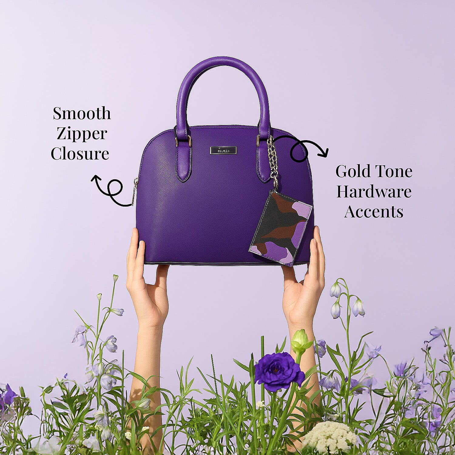 Buy Trina Turk Purple Faux Leather Dome Crossbody Bag at ShopLC.