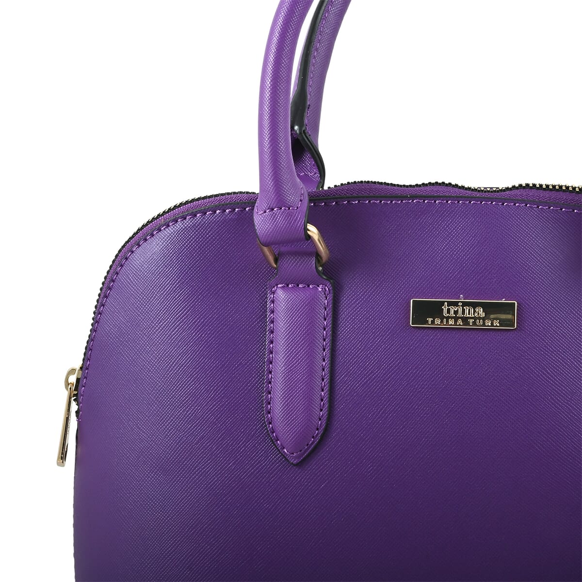 Trina Turk Purple Faux Leather Dome Crossbody Bag image number 3