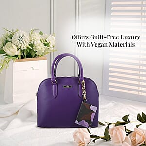 Trina Turk Purple Faux Leather Dome Crossbody Bag