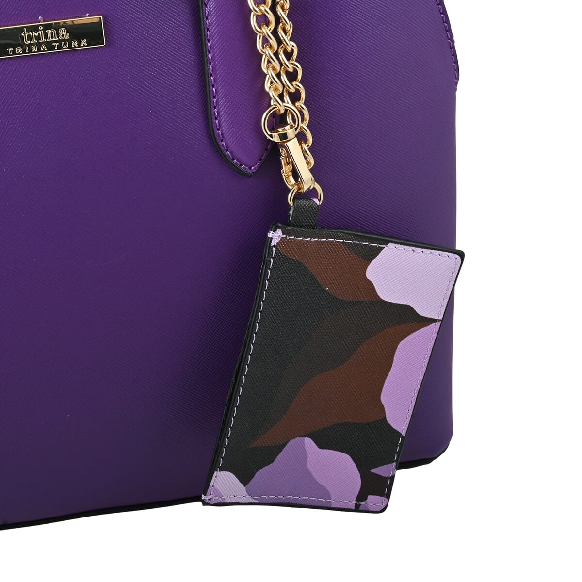 Trina Turk Purple Faux Leather Dome Crossbody Bag image number 4