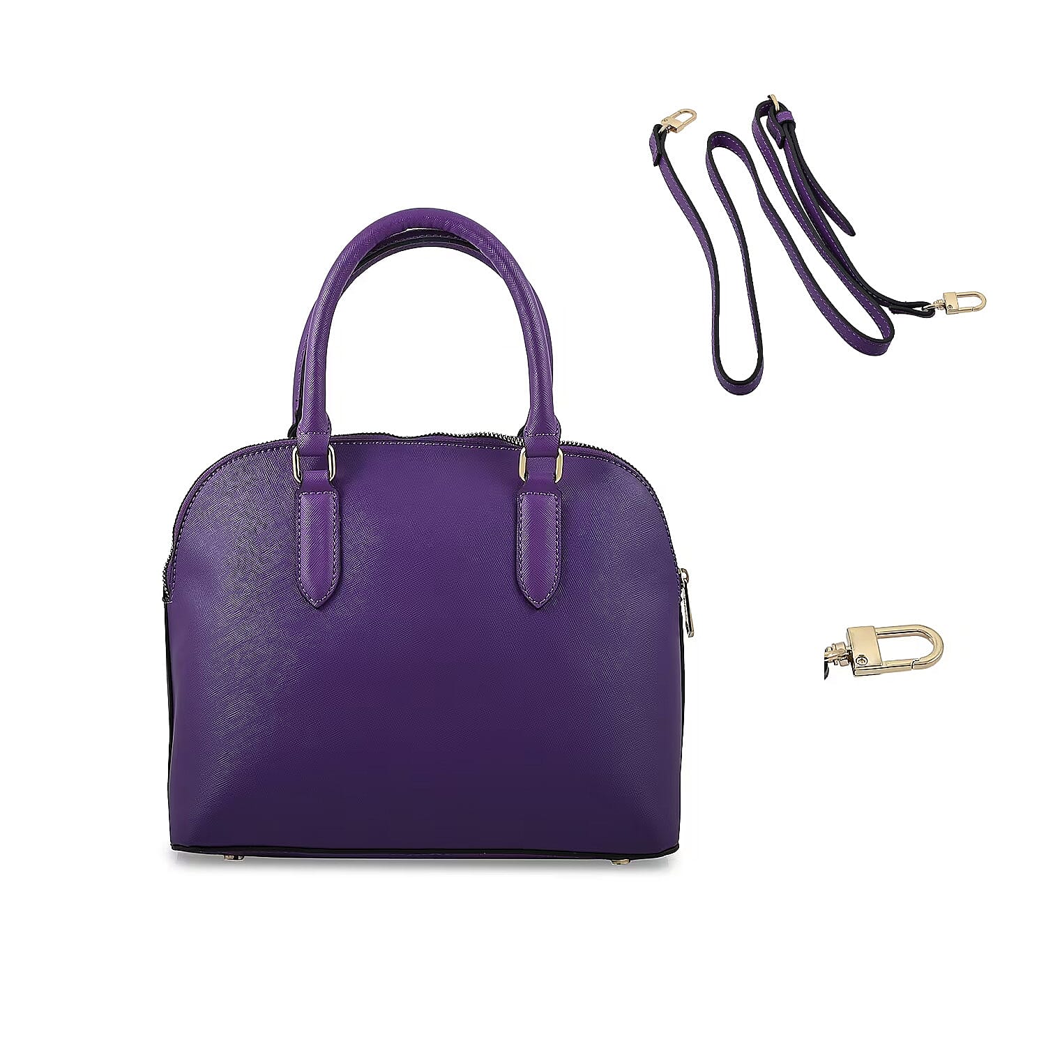 Trina Turk Purple Faux Leather Dome Crossbody Bag