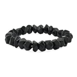 Faceted Freeform Blackstone 146.75 ctw Stretch Bracelet (6-7In)