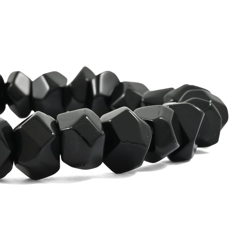 Faceted Freeform Blackstone 146.75 ctw Stretch Bracelet (6-7In)
