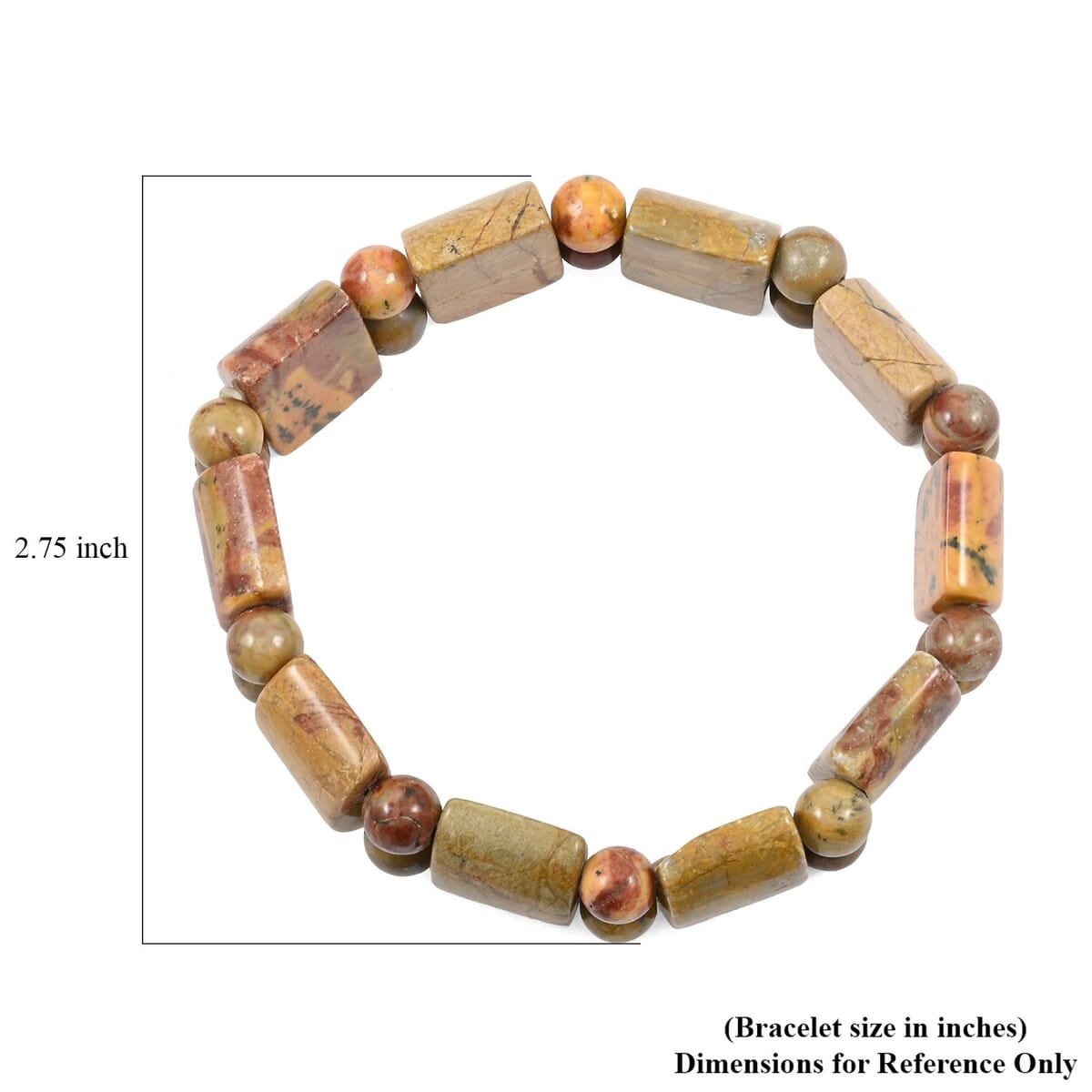 Rainbow Picasso Stone 147.25 ctw Tanker Stretch Bracelet (6-7In) image number 3