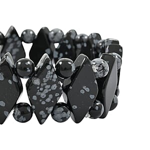 Princess Snowflake Obsidian 133.65 ctw Stretch Bracelet (6-7In)