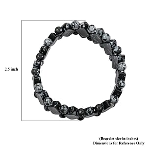 Princess Snowflake Obsidian 133.65 ctw Stretch Bracelet (6-7In)