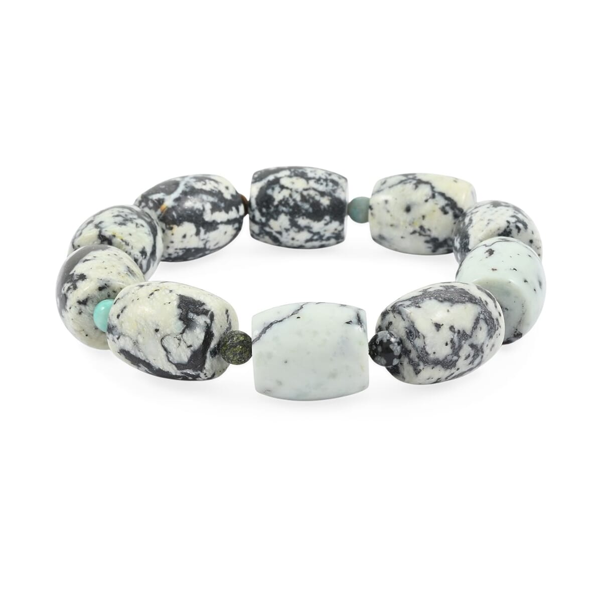 Howlite and Multi Gemstone 188.10 ctw Barrel Beaded Stretch Bracelet image number 0