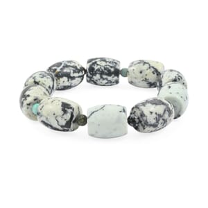Howlite and Multi Gemstone 188.10 ctw Barrel Beaded Stretch Bracelet