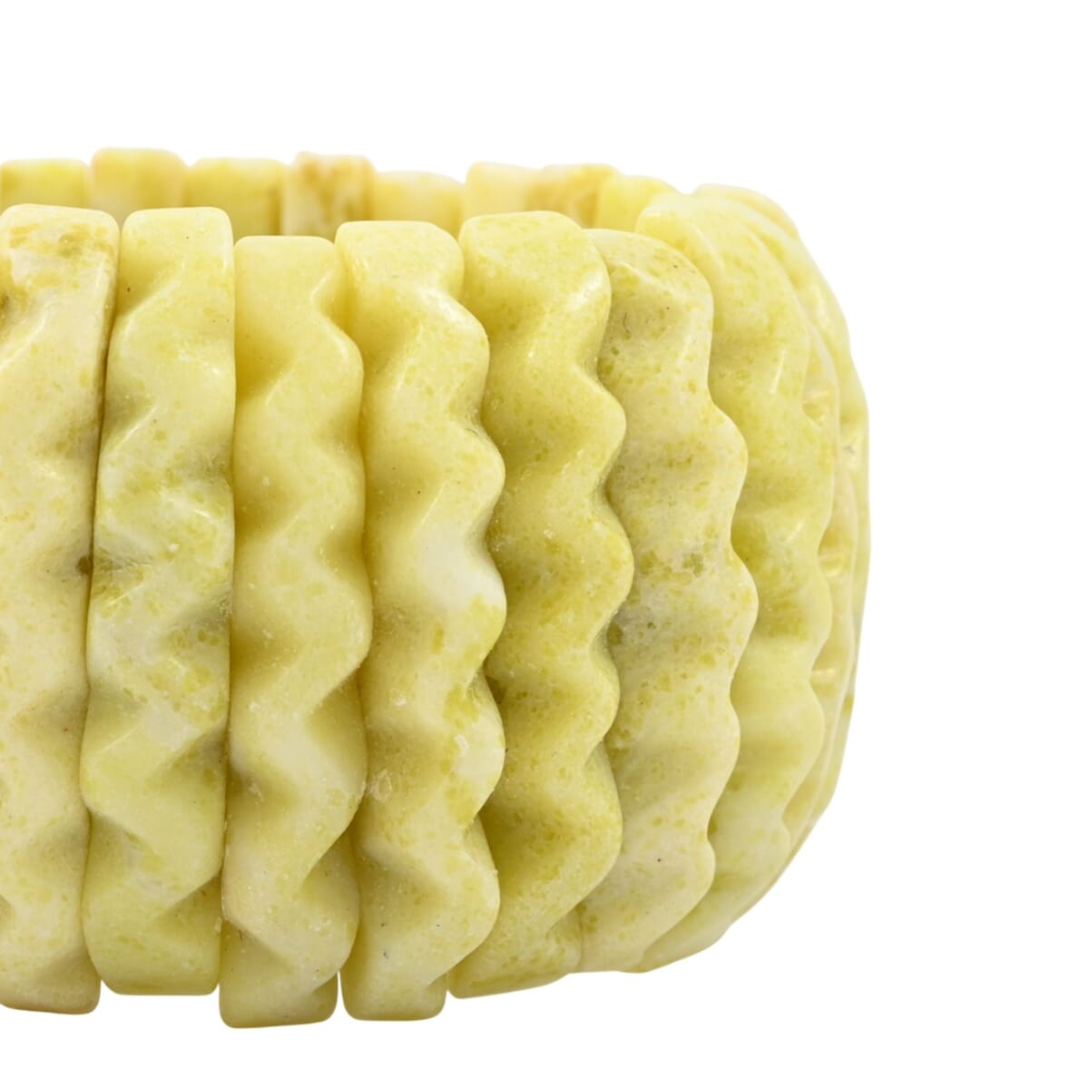 Carved Pineapple Jasper 569.30 ctw Wavy Stretch Bracelet image number 2