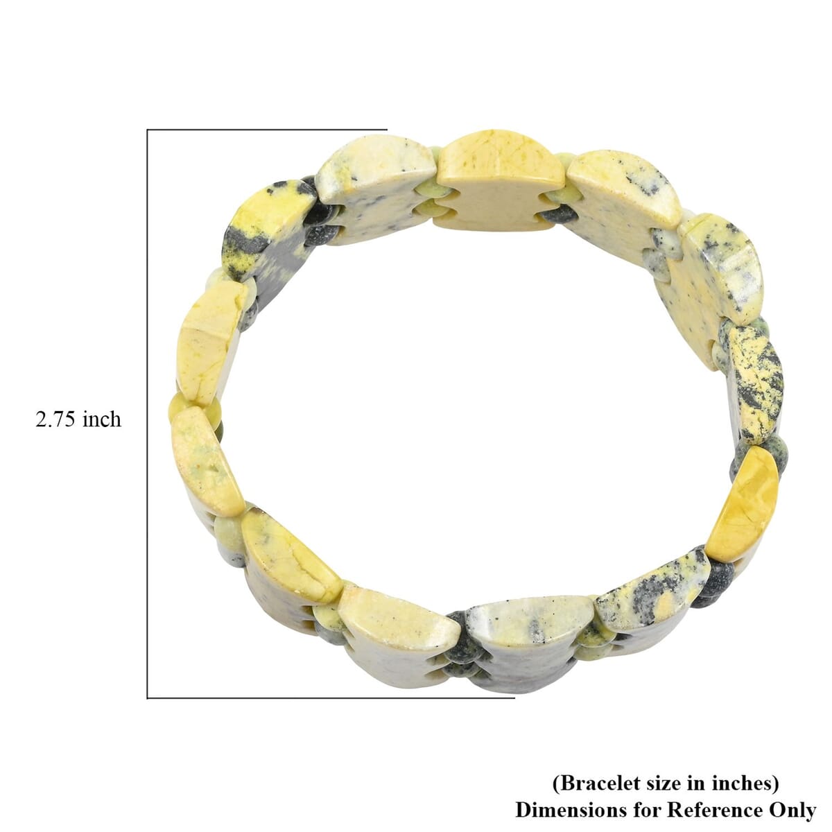 Yellow Turquoise 262.05 ctw Fancy Shape Stretch Bracelet image number 3