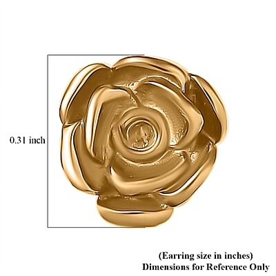 D'Joy in 18K Vermeil Yellow Gold Over Sterling Silver Floral Earrings 1.38 Grams