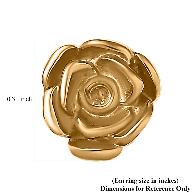 D'Joy in 18K Vermeil Yellow Gold Over Sterling Silver Floral Earrings 1.38 Grams