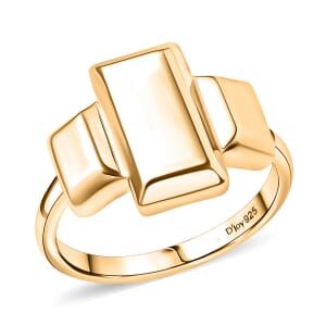 D'Joy 18K Vermeil Yellow Gold Over Sterling Silver Bar Ring (Size 10.0) 3.30 Grams