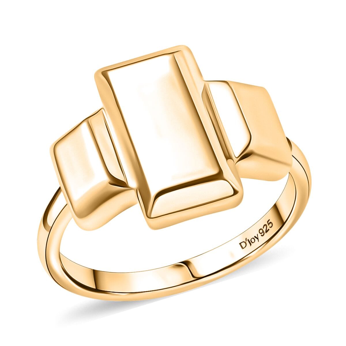 D'Joy 18K Vermeil Yellow Gold Over Sterling Silver Bar Ring (Size 7.0) 3.30 Grams image number 0