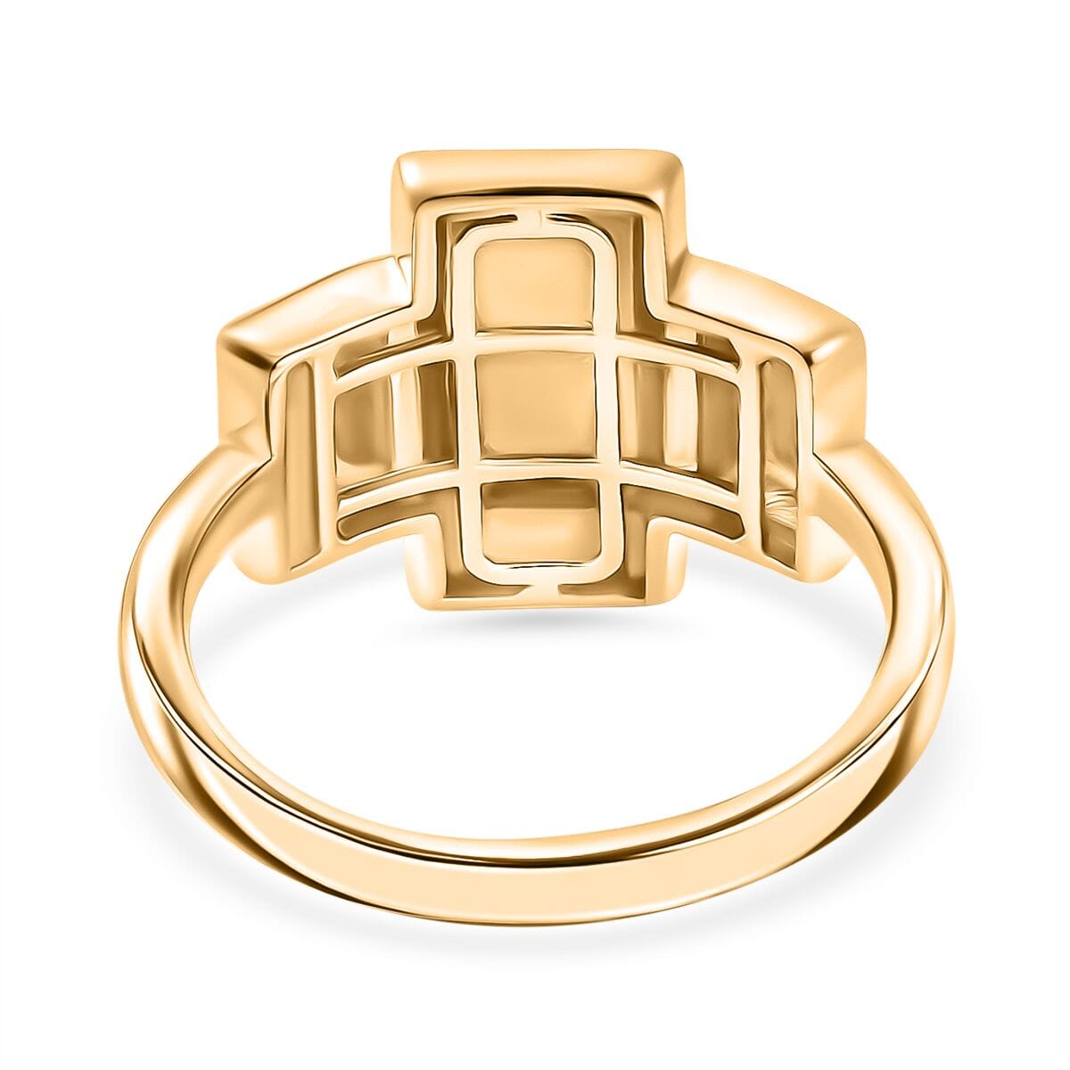 D'Joy 18K Vermeil Yellow Gold Over Sterling Silver Bar Ring (Size 7.0) 3.30 Grams image number 4