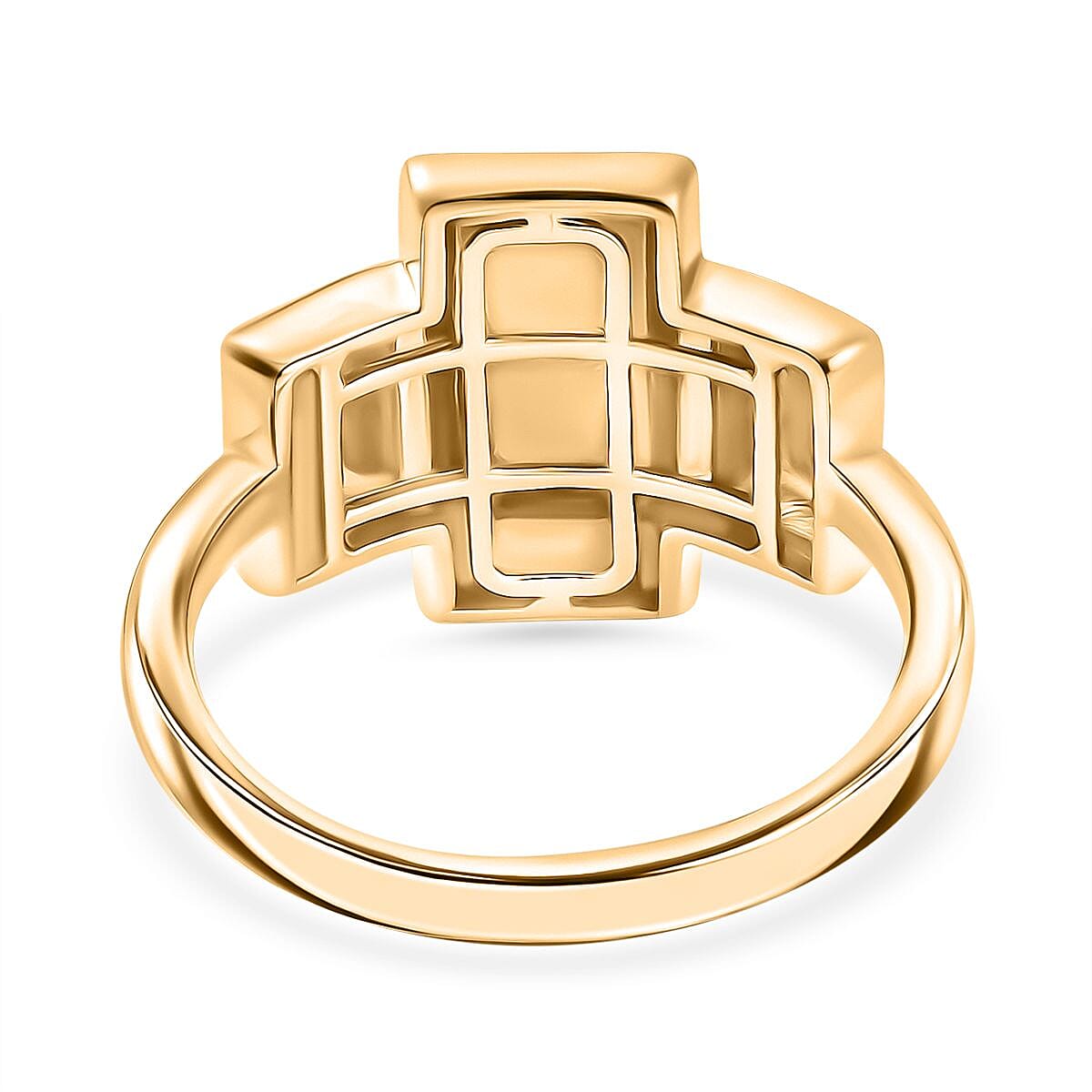 D'Joy 18K Vermeil Yellow Gold Over Sterling Silver Bar Ring (Size 9.0) 3.30 Grams image number 4