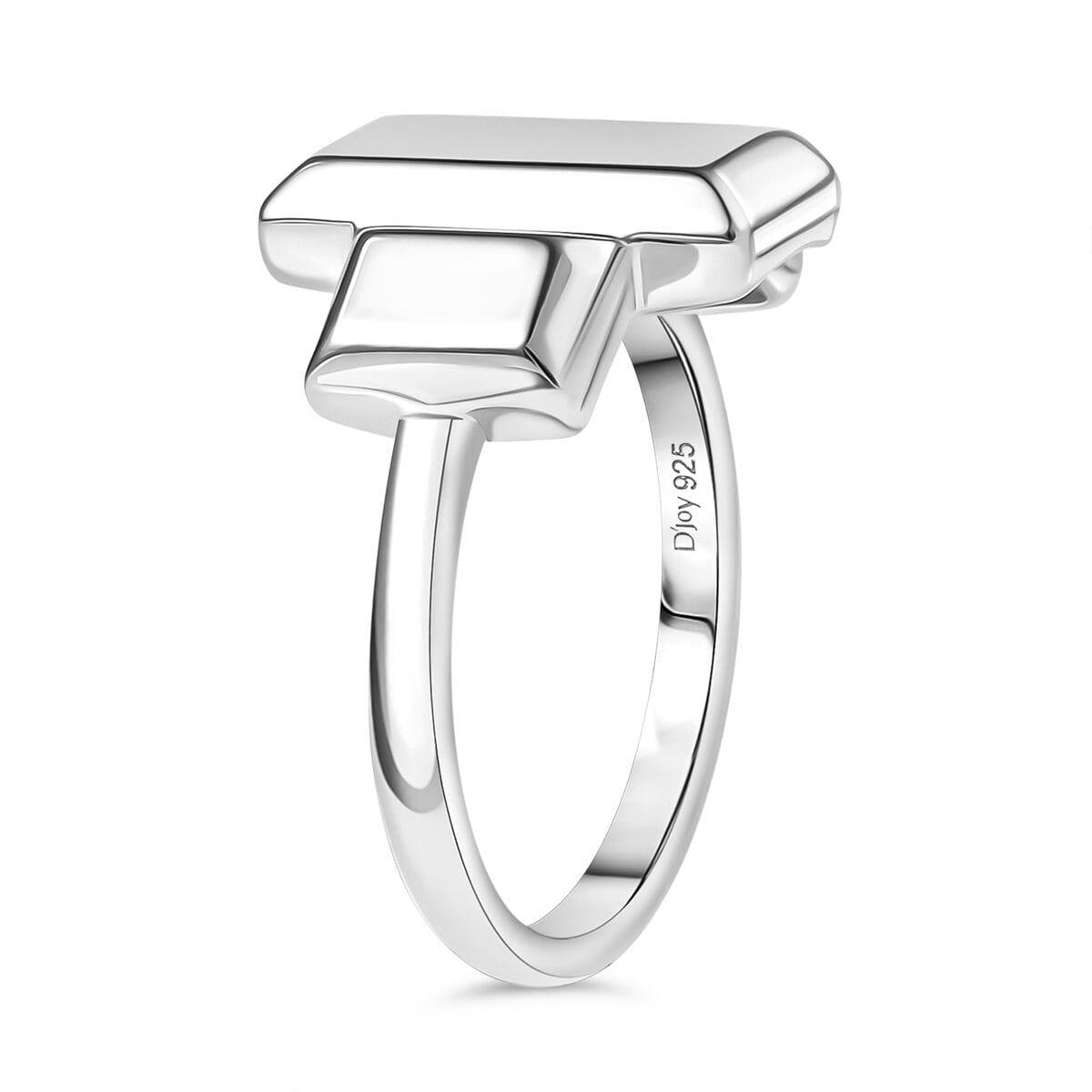 D'Joy Rhodium Over Sterling Silver Bar Ring (Size 10.0) 3.30 Grams image number 3