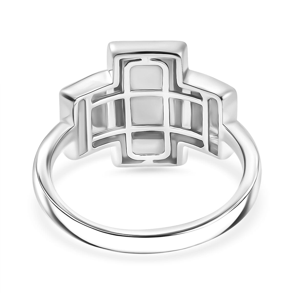 D'Joy Rhodium Over Sterling Silver Bar Ring (Size 10.0) 3.30 Grams image number 4