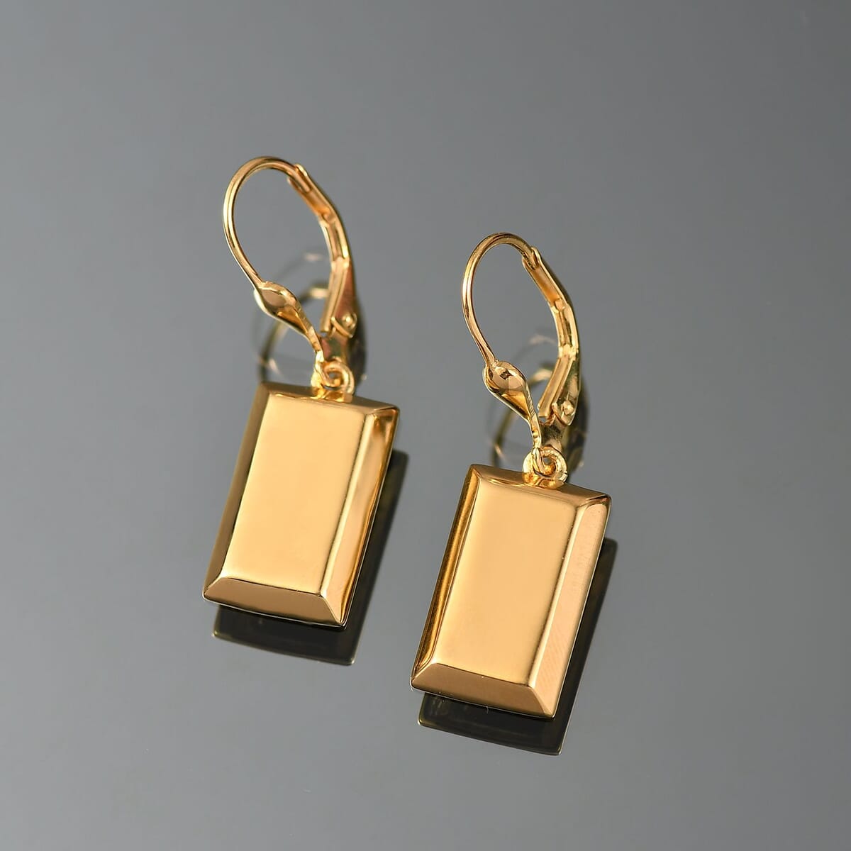 D'Joy 18K Vermeil Yellow Gold Over Sterling Silver Bar Earrings 3.30 Grams image number 1