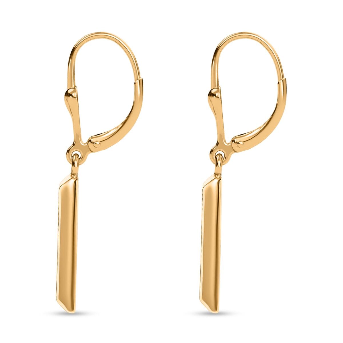 D'Joy 18K Vermeil Yellow Gold Over Sterling Silver Bar Earrings 3.30 Grams image number 3