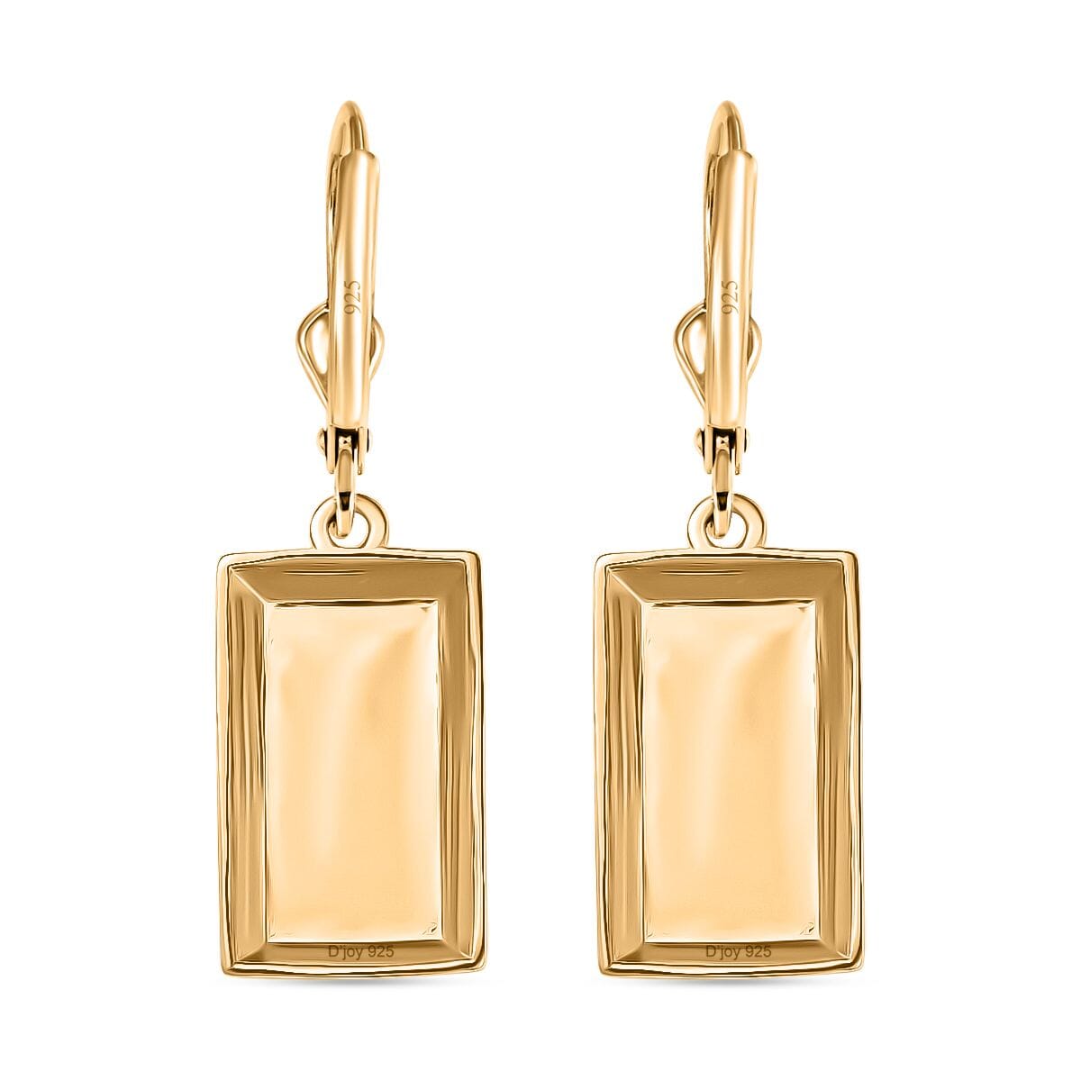 D'Joy 18K Vermeil Yellow Gold Over Sterling Silver Bar Earrings 3.30 Grams image number 4