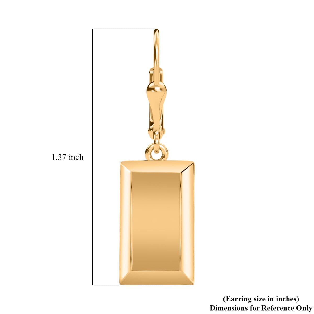 D'Joy 18K Vermeil Yellow Gold Over Sterling Silver Bar Earrings 3.30 Grams image number 5