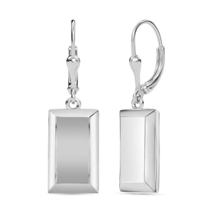 D'Joy Rhodium Over Sterling Silver Bar Earrings 3.30 Grams