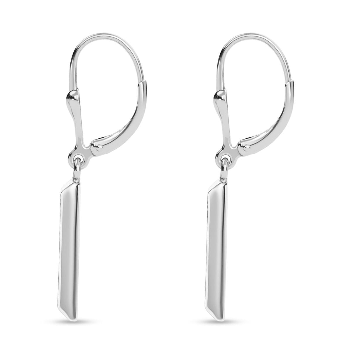D'Joy Rhodium Over Sterling Silver Bar Earrings 3.30 Grams image number 3