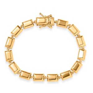 D'Joy 18K Vermeil Yellow Gold Over Sterling Silver Bar Link Bracelet (6.50 In) 11.8 Grams