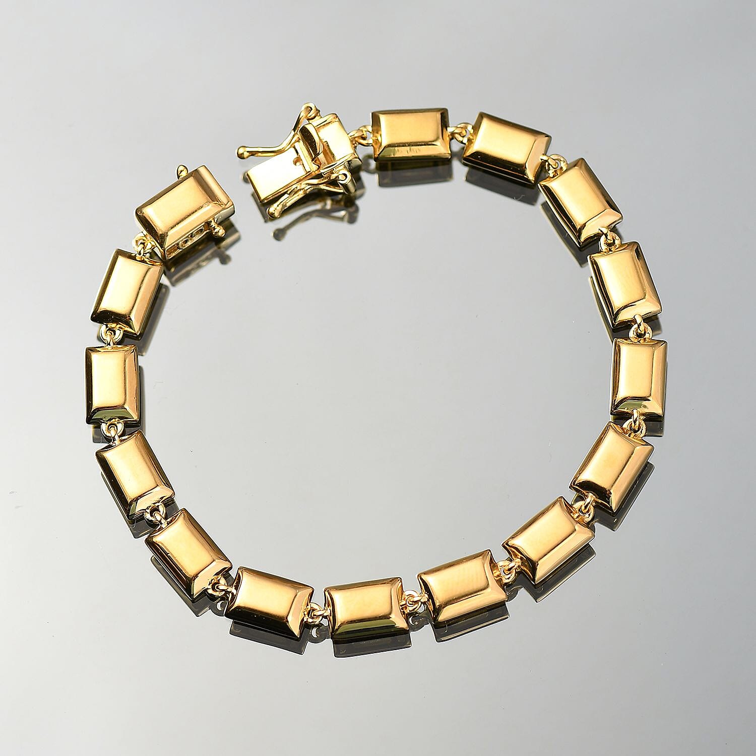 D'Joy 18K Vermeil Yellow Gold Over Sterling Silver Bar Link Bracelet (6.50 In) 11.8 Grams