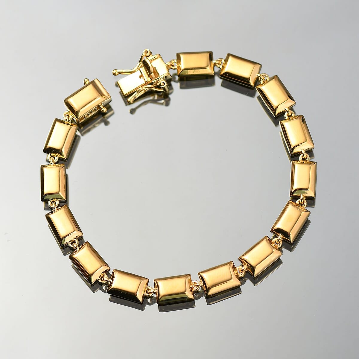 D'Joy 18K Vermeil Yellow Gold Over Sterling Silver Bar Link Bracelet (6.50 In) 11.8 Grams image number 1