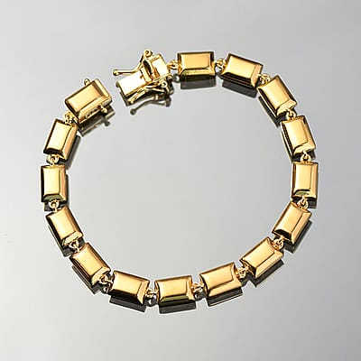 D'Joy 18K Vermeil Yellow Gold Over Sterling Silver Bar Link Bracelet (6.50 In) 11.8 Grams