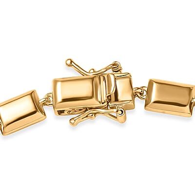 D'Joy 18K Vermeil Yellow Gold Over Sterling Silver Bar Link Bracelet (6.50 In) 11.8 Grams